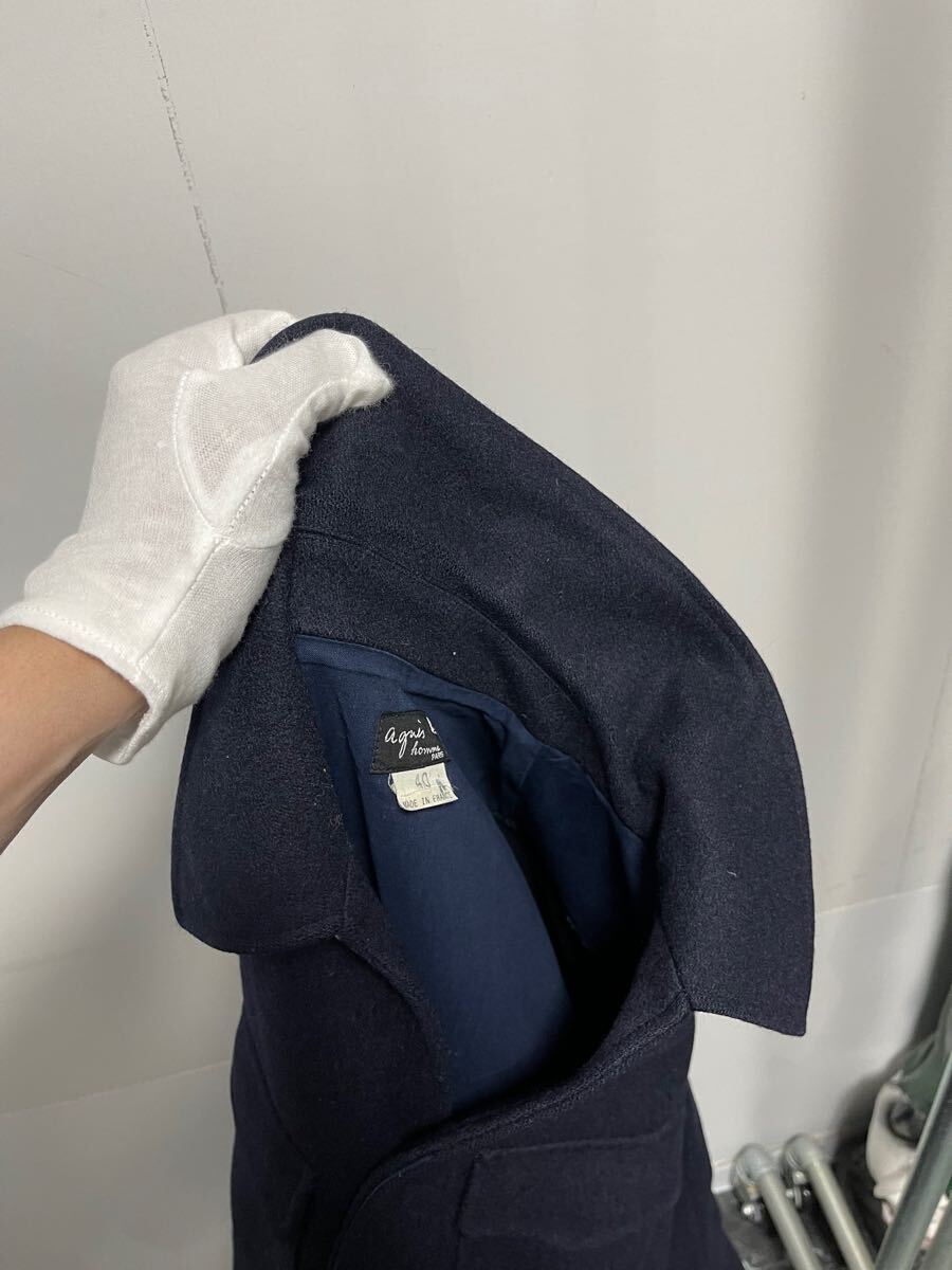 アニエスベーオム ビンテージ テーラードジャケット フランス製 ウール 90s アニエスベーオム フランス製 千鳥格子 テーラード