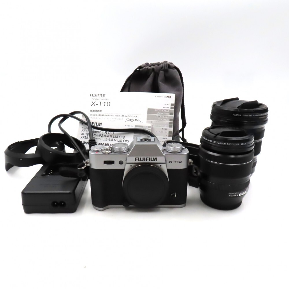 1円〜 FUJIFILM 富士フイルム X-T10 ミラーレスカメラ XF 18-55mm/10-24mm レンズ2点 動作確認済 現状品 y130-3059011【Y商品】