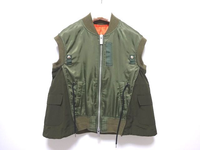 sacai 2022AW MA-1 BLOUSON 1 size / サカイ 解体 再構築 オーバーサイズ ミリタリーベスト ボンバージャケット レディース 定価94600円