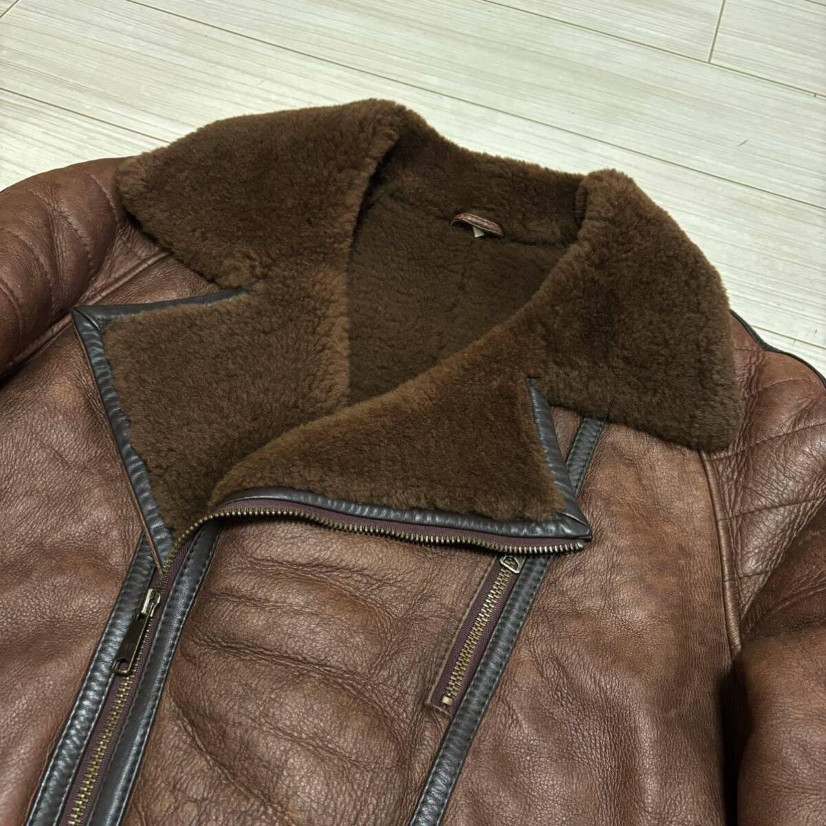 美品 WEST COAST 羊革 リアルムートン レザー ライダース 美品 WEST COAST 羊革 リアルムートン レザー ライダース