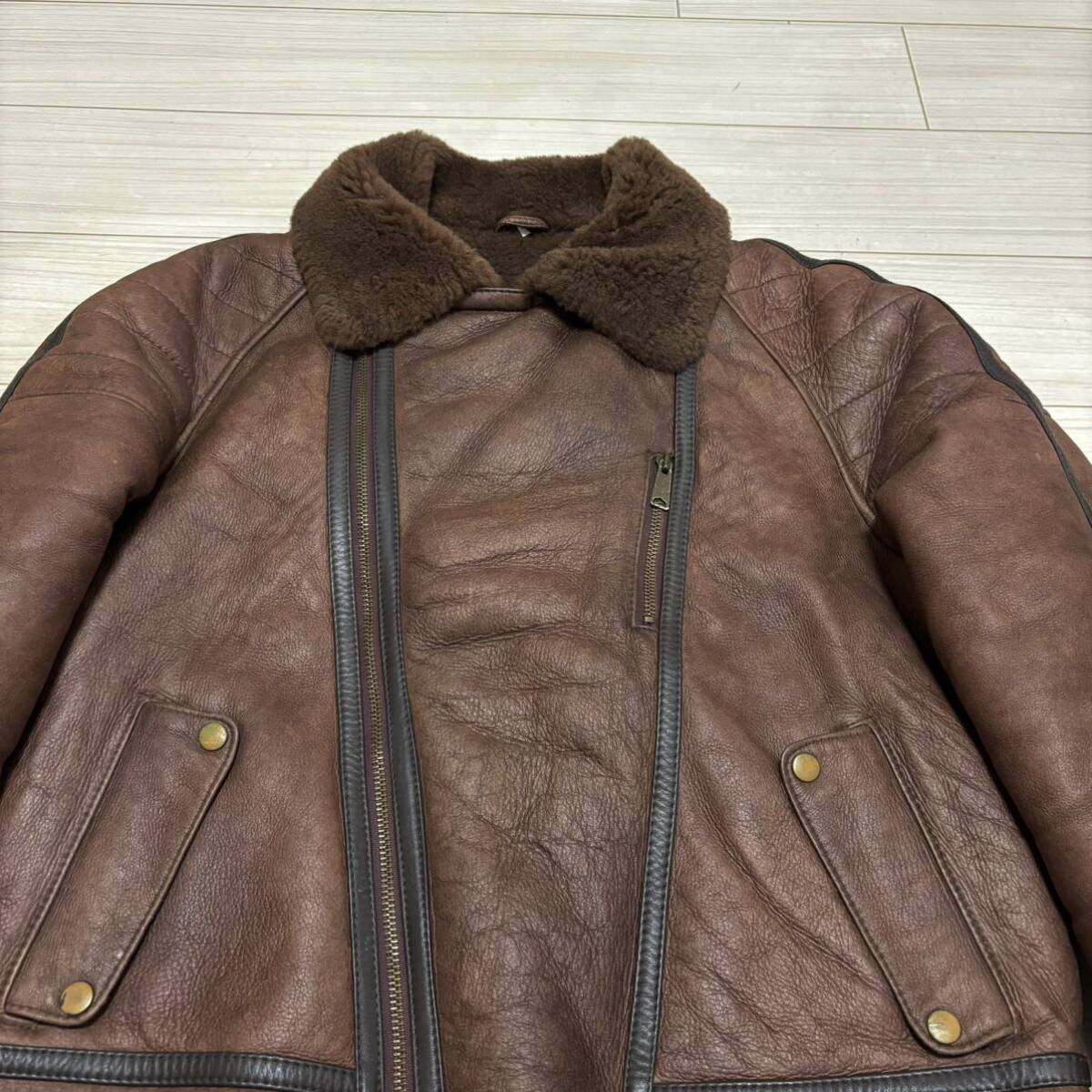 美品 WEST COAST 羊革 リアルムートン レザー ライダース 美品 WEST COAST 羊革 リアルムートン レザー ライダース