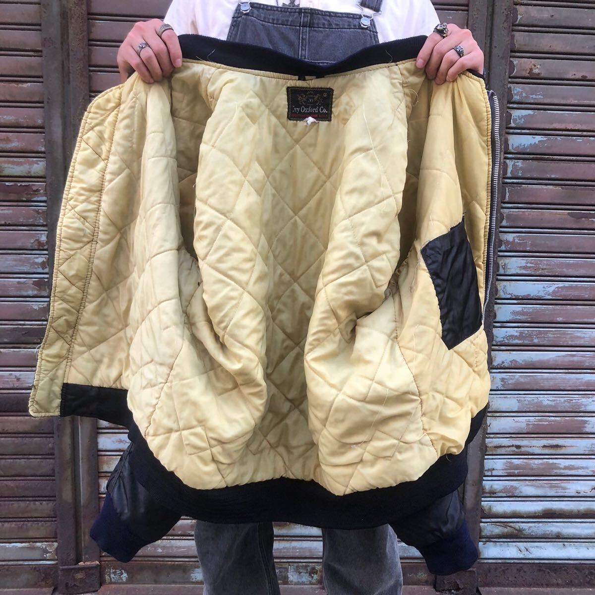 イタリア製 70s Ivy oxford co フライトジャケット 黒 イタリア製 70s Ivy oxford co フライトジャケット 黒