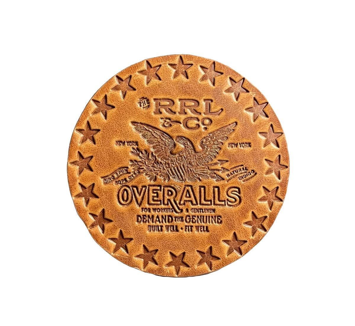 1円スタート RRL OVERALLS レザーコースター ライトブラウン 1枚