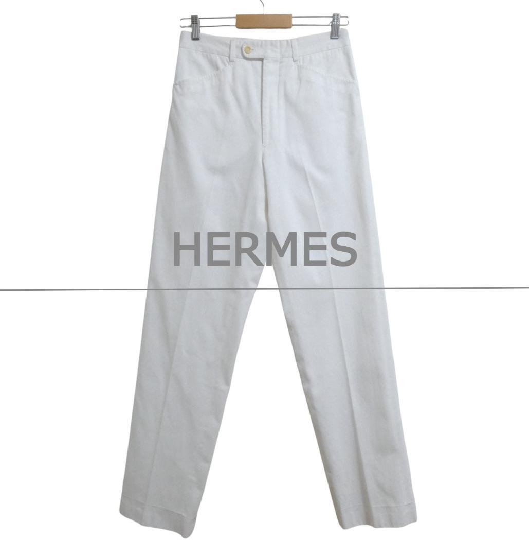 【国内発送】HERMES エルメス ストレートパンツ チノパンツ 美品 HERMES エルメス サイズ46 ジッパーフライ センタープレス