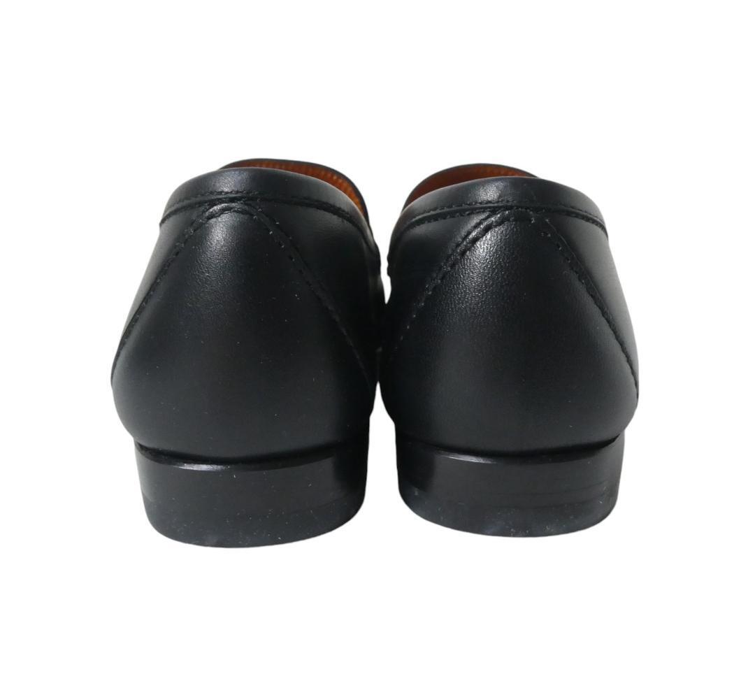 ほぼ未使用 Salvatore Ferragamo サルヴァトーレフェラガモ 4D 約21.5㎝ ヴァラ レザー ステッチ ラウンドトゥ ローファー 革靴 ブラック