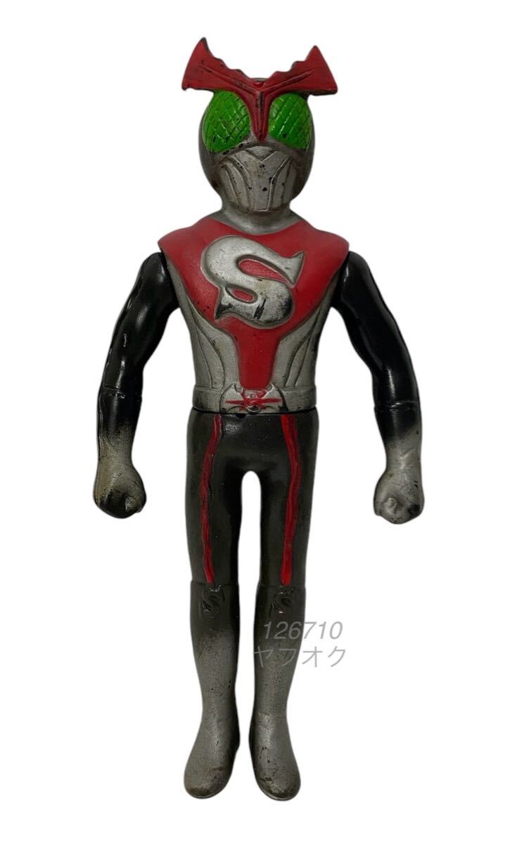 無版権 仮面ライダーストロンガー風 ソフビ 当時物 バンダイ 無版権 仮面ライダーストロンガー風 ソフビ 当時物 バンダイ