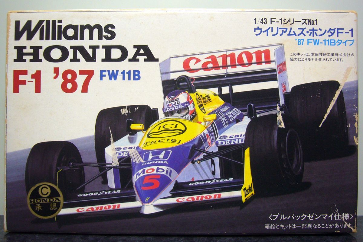  Aoshima 1/43 F-1 series No.1*ui rear mz* Honda F-1 87 FW-11B type 