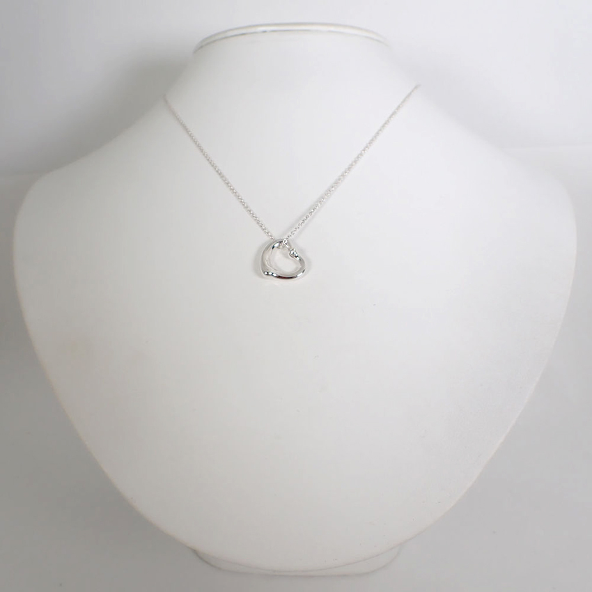 [ used ]TIFFANY/ Tiffany 925 diamond / Open Heart pendant / necklace [g357-13]