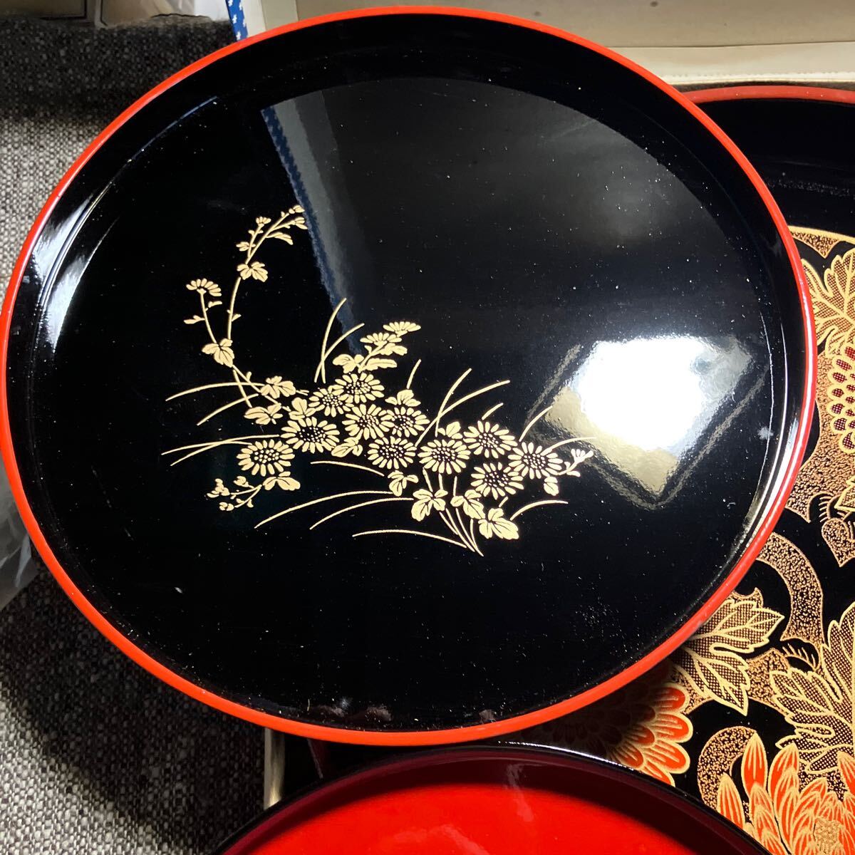 未使用 高級美術漆器 お盆 漆器 5枚セット まとめ売り 伝統工芸 未使用 高級美術漆器 お盆 漆器 5枚セット まとめ売り 伝統工芸