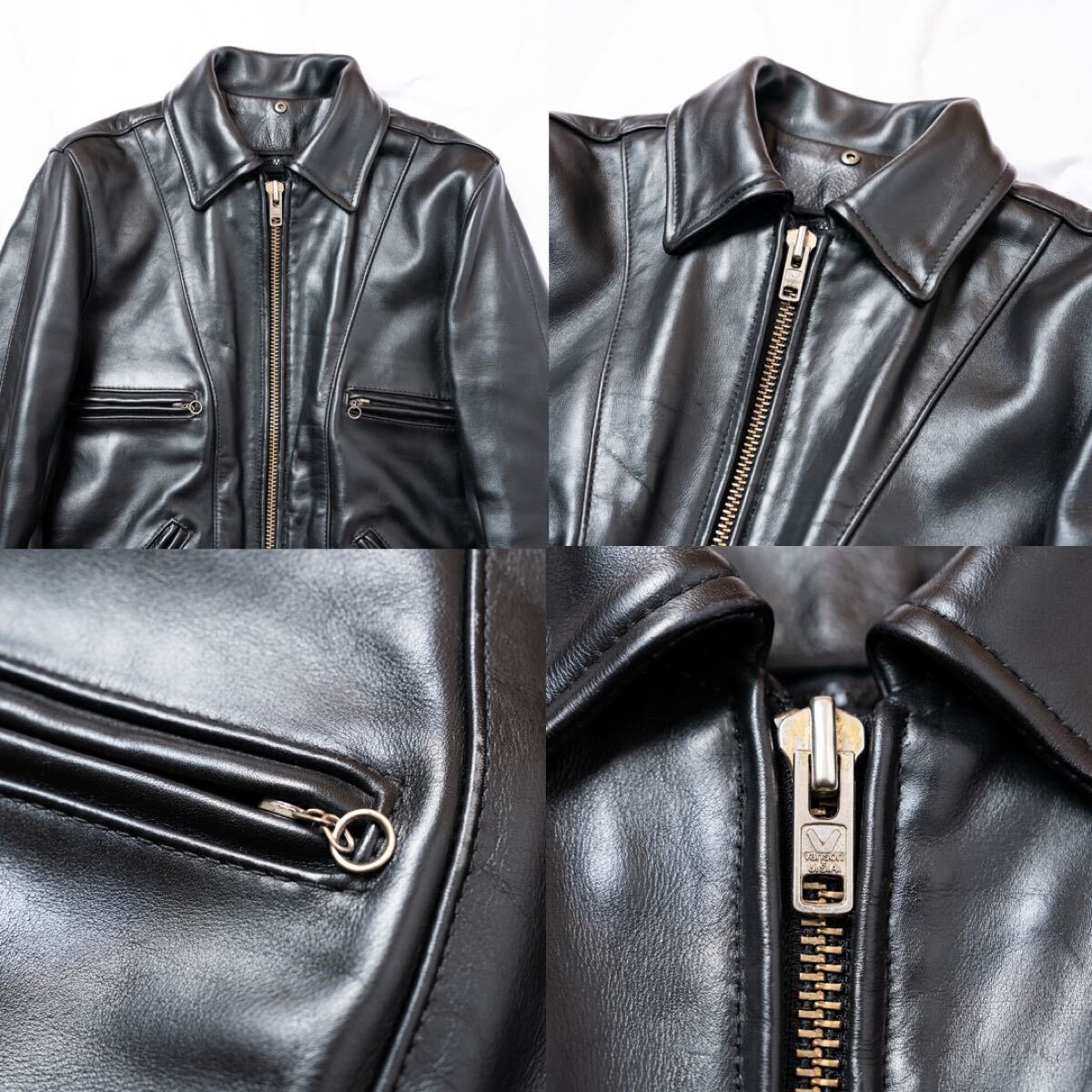美品 VANSON バンソン F シングルライダース 牛革 34 ライナー 美品 VANSON バンソン F シングルライダース 牛革 34 ライナー