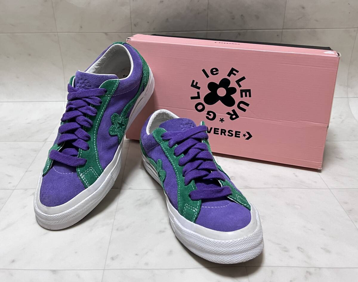 CONVERSE コンバース ×GOLF WANG ゴルフワンゴルフ・ラ・フルール パープル×グリーン 26.5cm