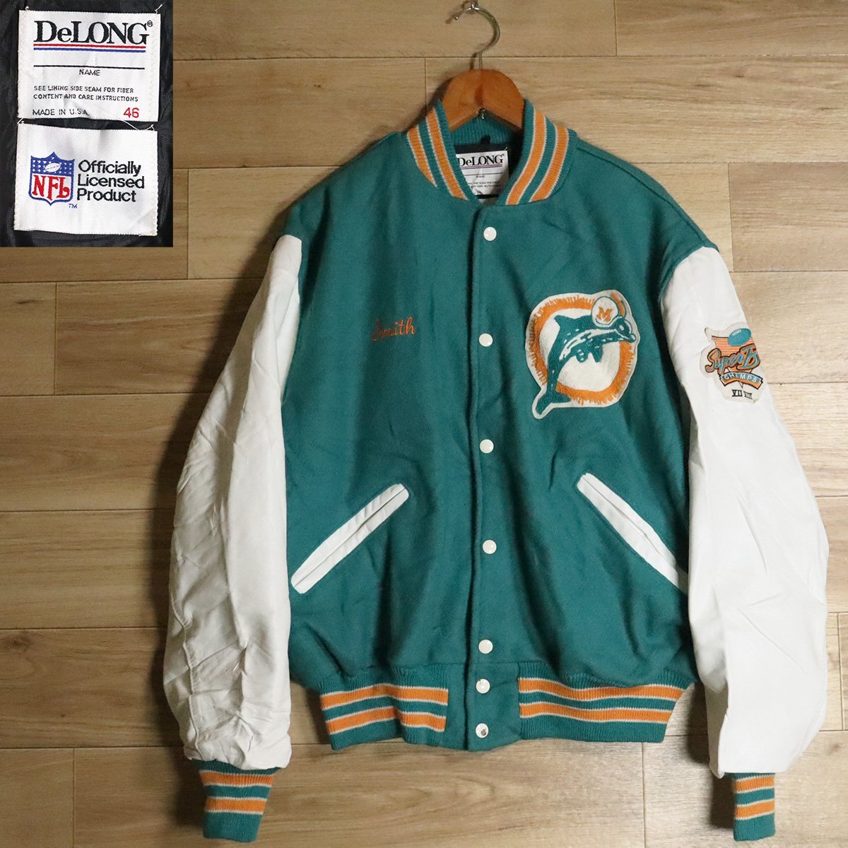 古着 90s NFL Miami Dolphins ドルフィンズ 両面 刺しゅう 古着 90s NFL Miami Dolphins ドルフィンズ 両面 刺しゅう