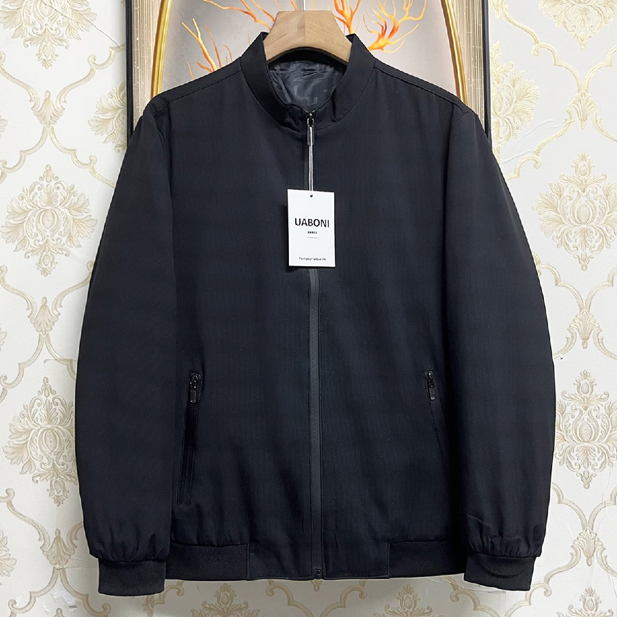 逸品EU製＆定価6万◆UABONI*Paris*ジャケット*ユアボニ*パリ発◆高級 防風 耐久 ソフト 総柄 アウター アメカジ スポーツ ビジネス M/46