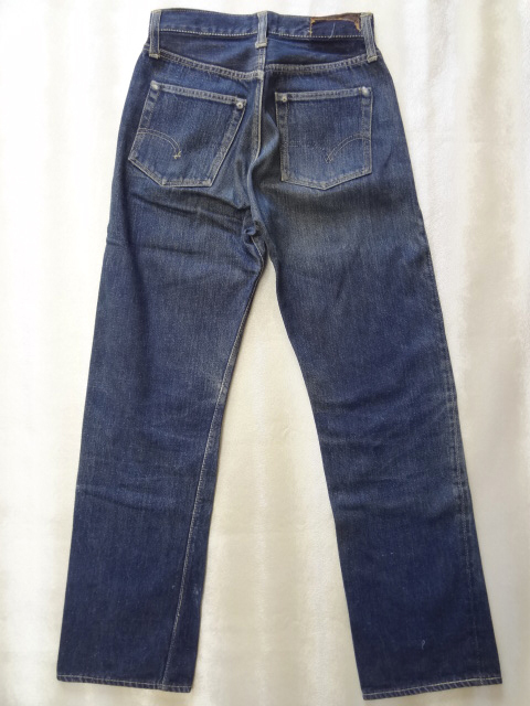 ビンテージ 50S オリジナル LEVIS リーバイス 501EXX ビッグE 革 パッチ 前期 シングル 赤耳 W26 リベット ボーイズ 色落ち ヒゲ レザー 藍(lán)