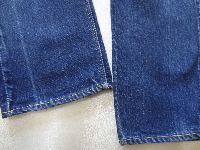 ビンテージ 50S LEVIS 501EXX ビッグE ダブルエックス 紙 パッチ シングルステッチ 赤耳 W26 色落ち ヒゲ オリジナル タブ イエロー ボタン