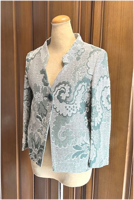 値下★HERNO ヘルノ★イタリア製・刺繍ツイード・シルバー・スパンコール付・ジャケット・42/Lサイズ★美品_画像2