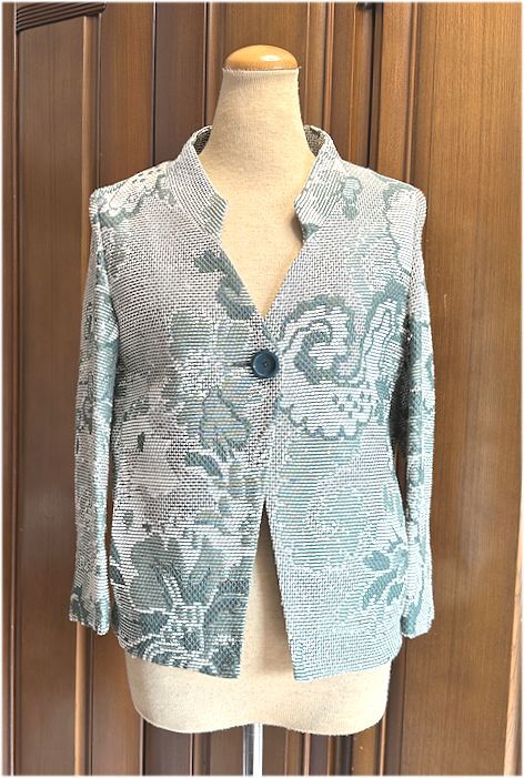 値下★HERNO ヘルノ★イタリア製・刺繍ツイード・シルバー・スパンコール付・ジャケット・42/Lサイズ★美品_画像1