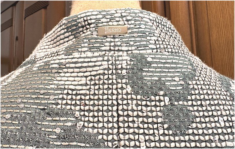 値下★HERNO ヘルノ★イタリア製・刺繍ツイード・シルバー・スパンコール付・ジャケット・42/Lサイズ★美品_画像4