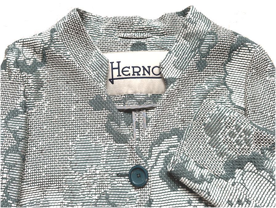 値下★HERNO ヘルノ★イタリア製・刺繍ツイード・シルバー・スパンコール付・ジャケット・42/Lサイズ★美品_画像6