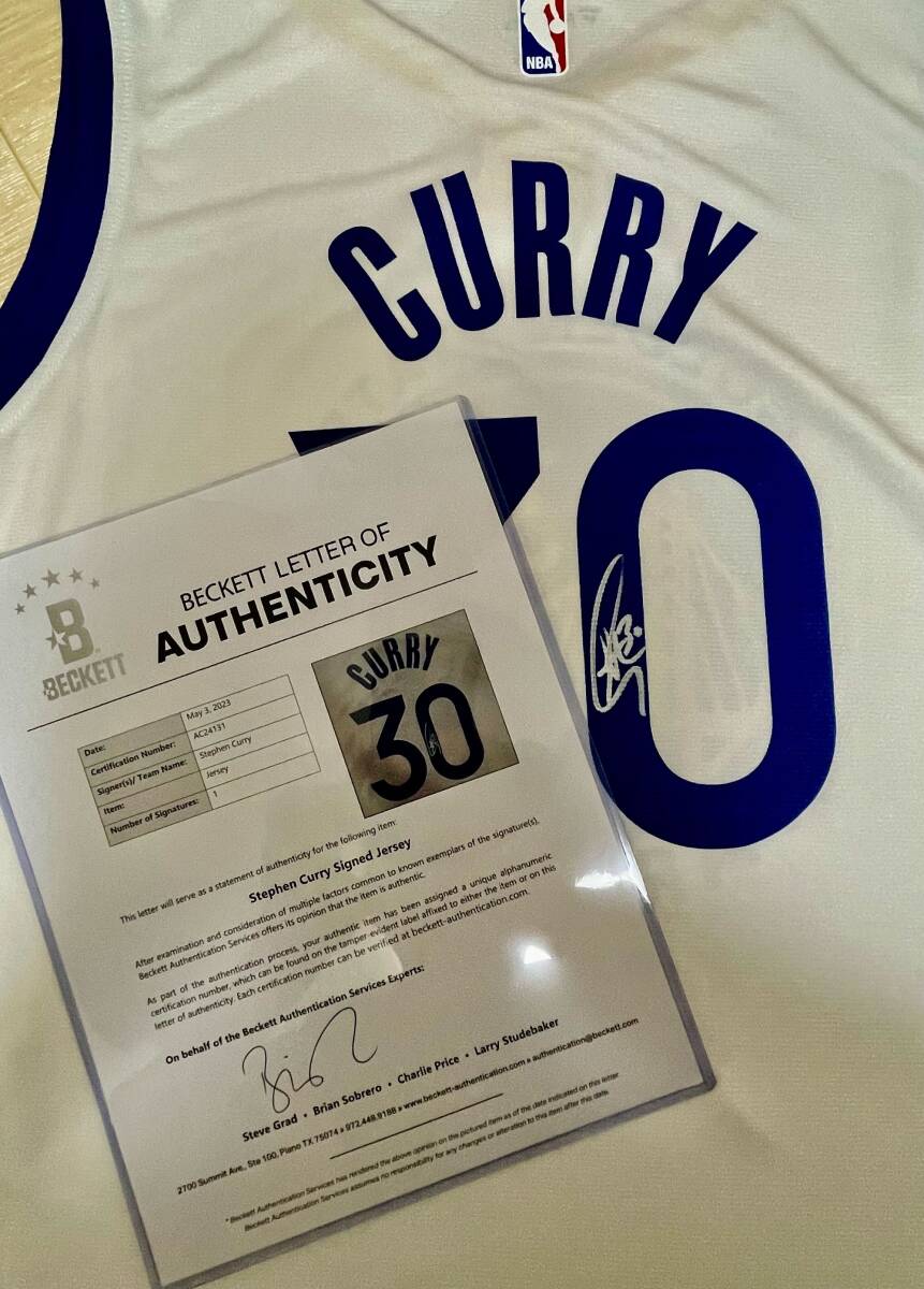 Golden State Warriors Stephen Curry 直筆サイン入りジャージ Golden State Warriors Stephen Curry 直筆サイン入りジャージ