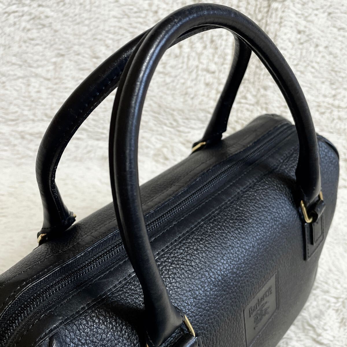 美品 BURBERRY オールレザー ノバチェック ミニボストン