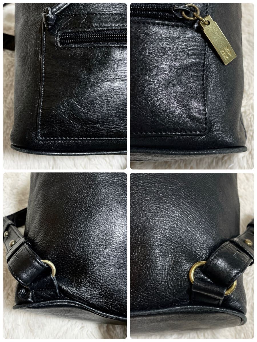 美品 希少 DKNY 本革 オールレザー 南京錠 金具 リュック バック 美品 希少 DKNY 本革 オールレザー 南京錠 金具 リュック バック