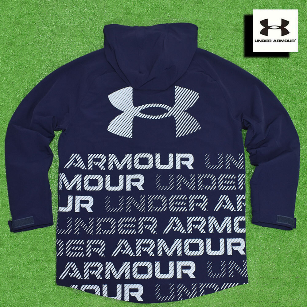 UNDER ARMOUR アンダーアーマー 防風フードジャケット【ネイビー/Ｌ】超美品！
