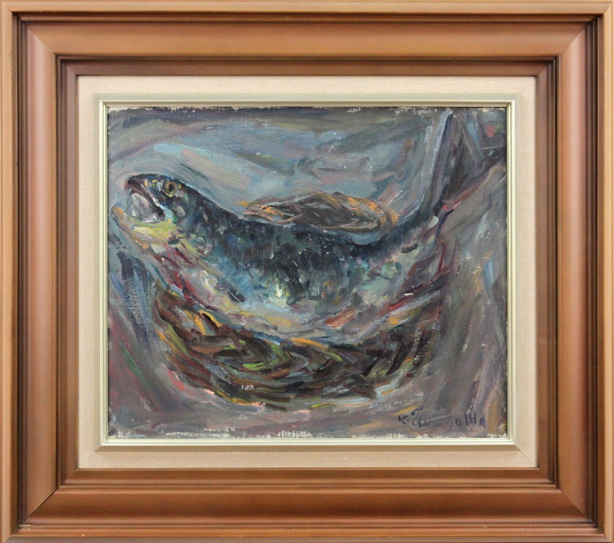 上野山清貢 「魚」 油絵・油彩画 絵画 - 北海道画廊
