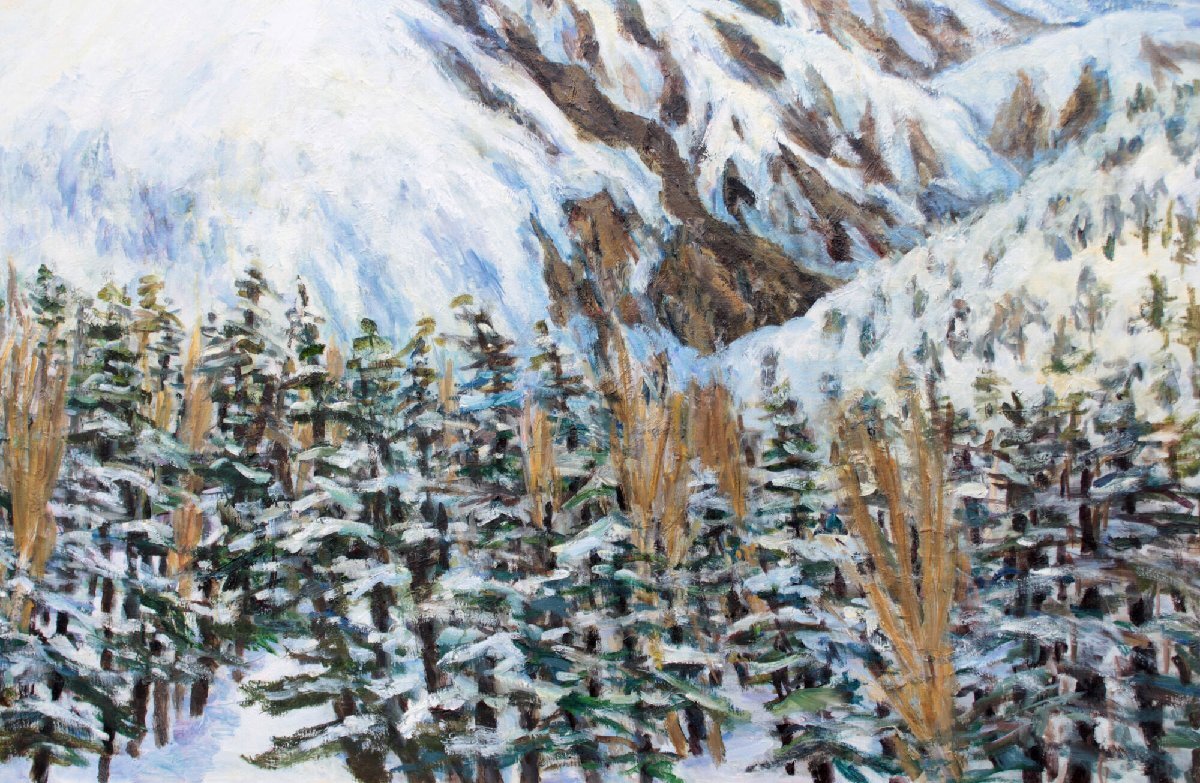金丸直衛 『雌阿寒岳』 油彩画 - 北海道画廊