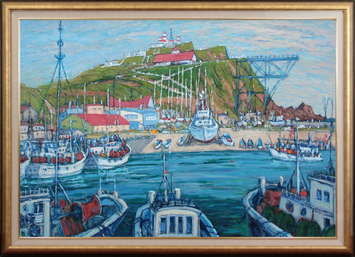 高野三男 「灯台夏日」 油絵・油彩画 絵画 - 北海道画廊