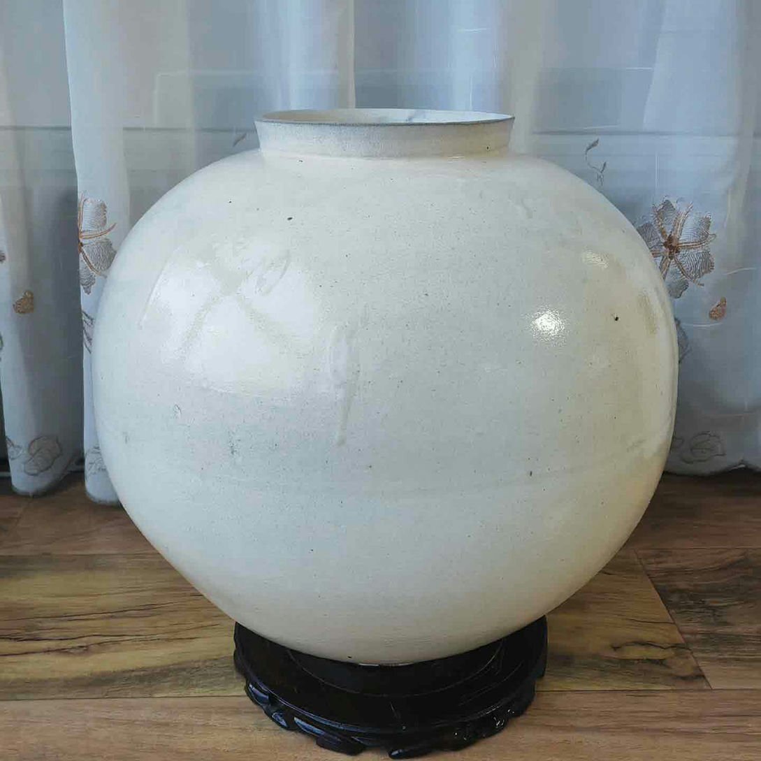 ■観心・時代旧蔵■C995珍品旧蔵 朝鮮 高麗磁 朝鮮古陶磁器 古高麗 李朝時代 李朝白磁大壺 李朝
