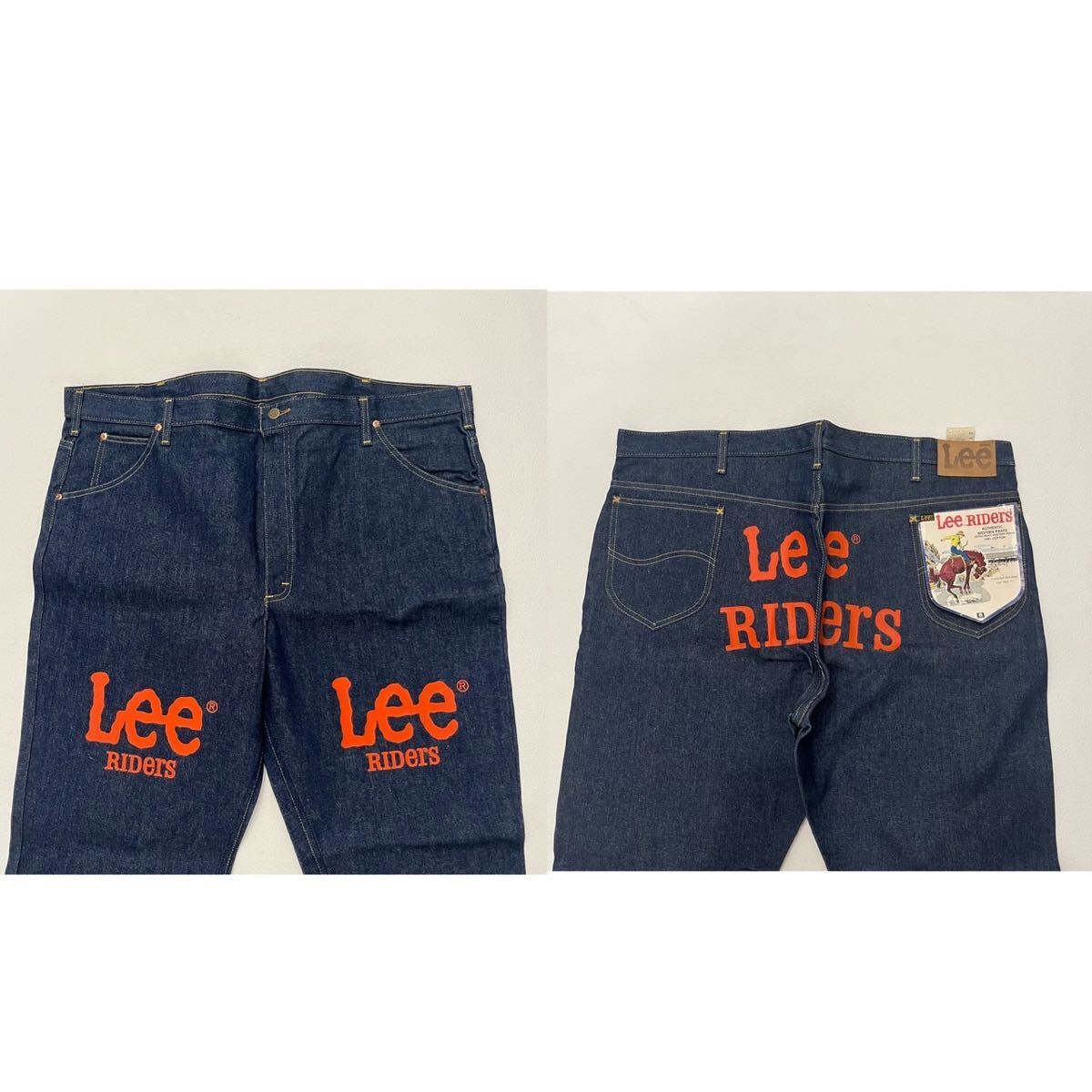 k533 デッドストック 70s ビンテージ USA 制 Lee RIDERS 200 scovill ビッグ W46 × 32 ピエロ デニム パンツ RODEO アドバタイジング リー