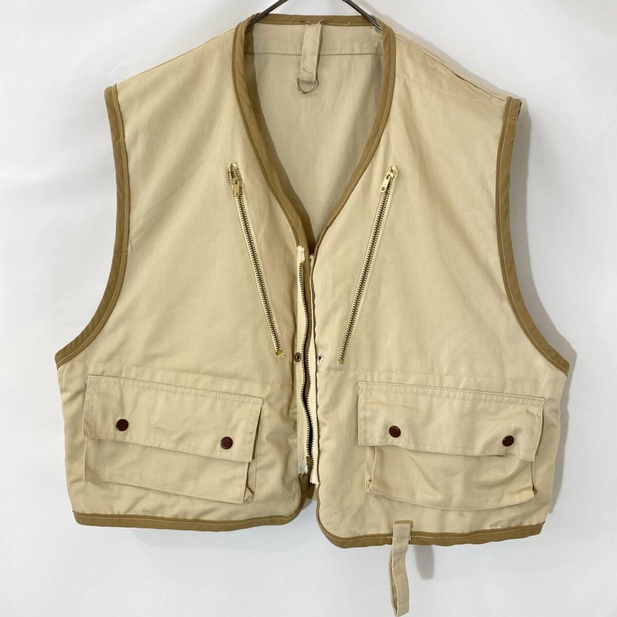 L 古着 60s 70s ベスト 香港製 フィッシングベスト ヴィンテージ L 古着 60s 70s ベスト 香港製 フィッシングベスト ヴィンテージ