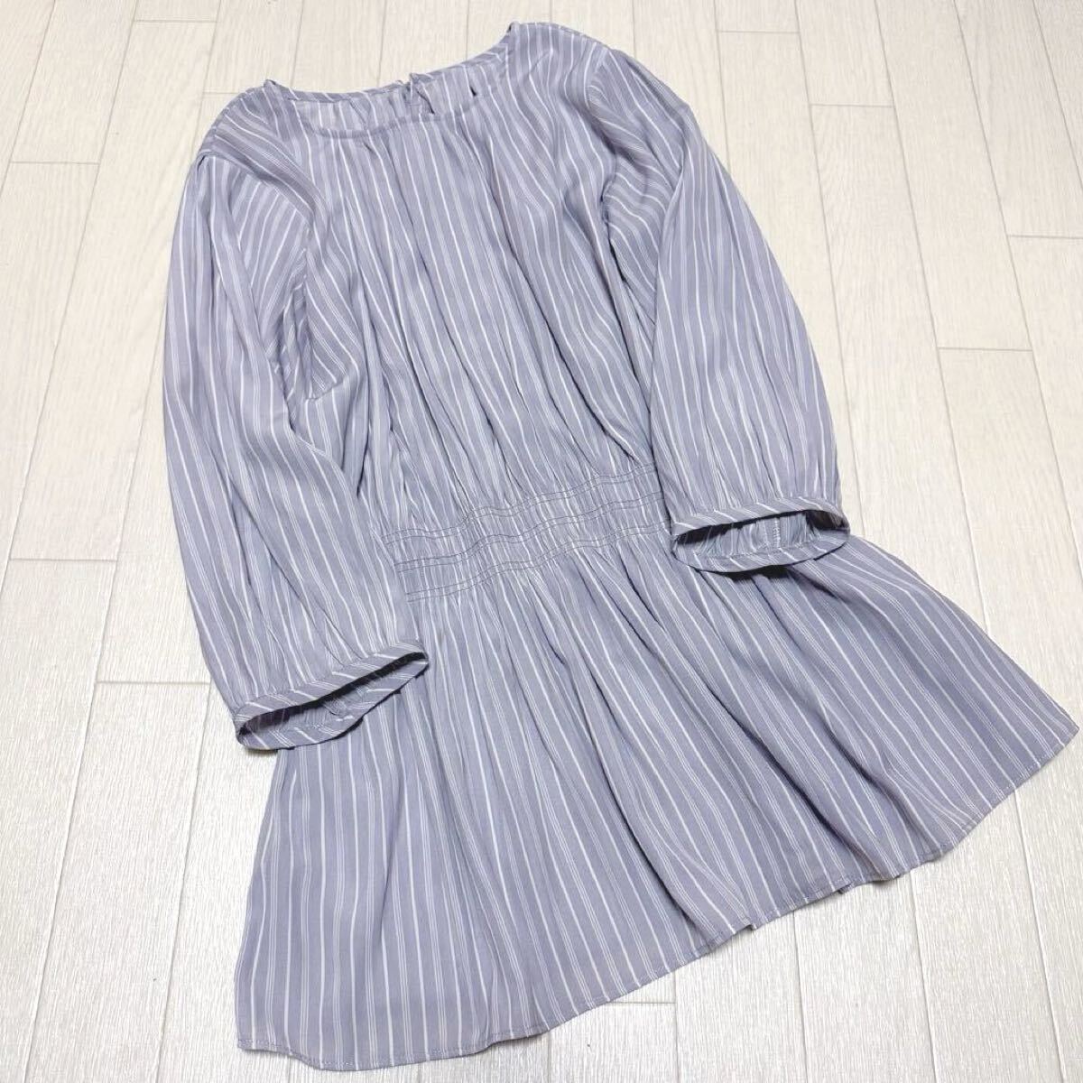 美品 anysis ストライプ ギャザーブラウス 2