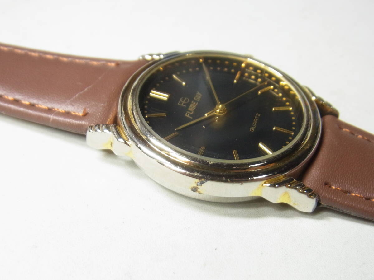 2410　黒文字盤　クォーツ　ドレスウォッチ　PC21S　電池交換済_画像6