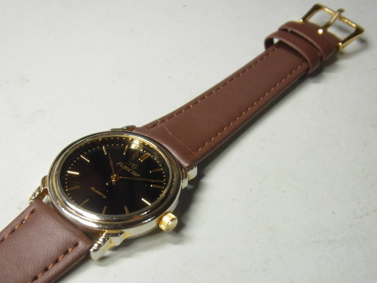 2410　黒文字盤　クォーツ　ドレスウォッチ　PC21S　電池交換済_画像4