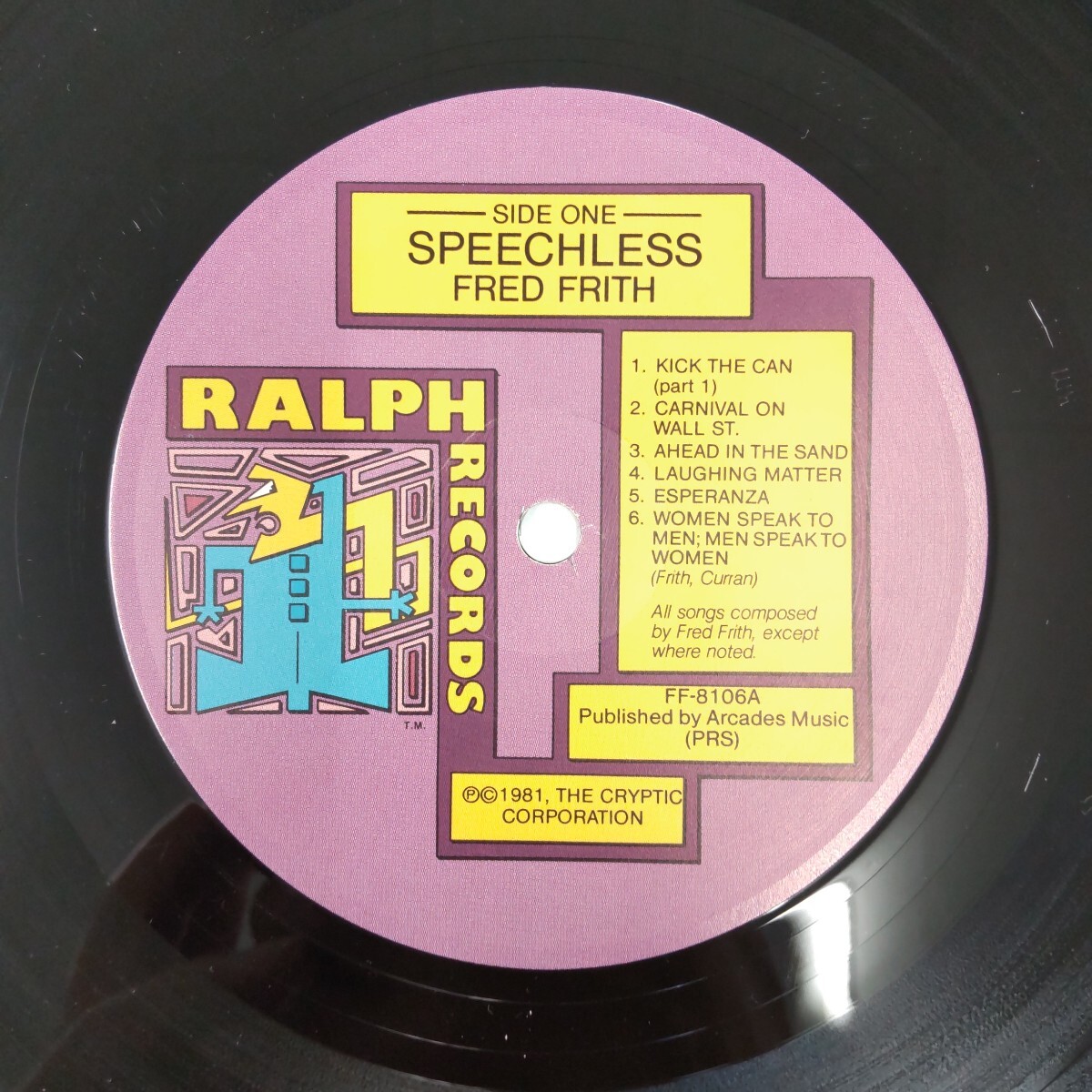 f056 Fred Frith フレッド・フリス Speechless LP レコード US盤