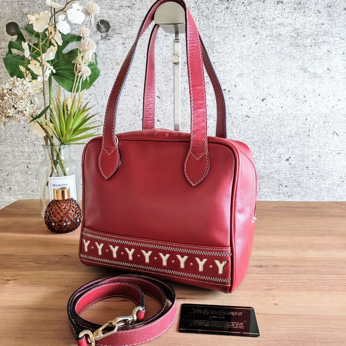 品 イヴ サンローラン ヴィンテージ 2way レザー ショルダー 品 イヴ サンローラン ヴィンテージ 2way レザー ショルダー