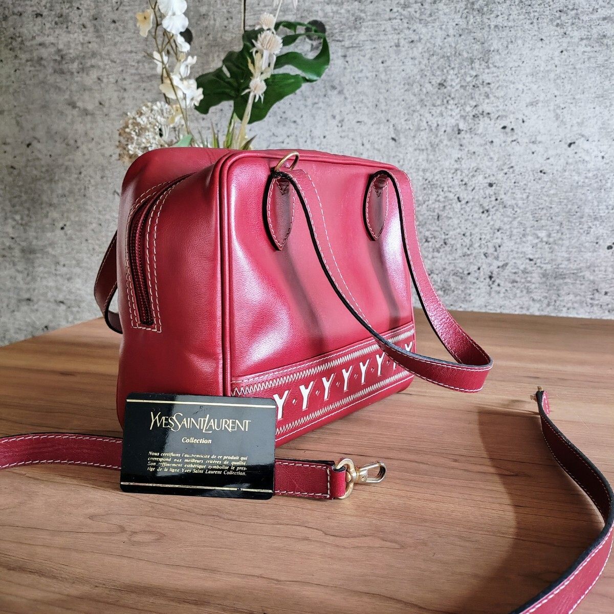 品 イヴ サンローラン ヴィンテージ 2way レザー ショルダー 品 イヴ サンローラン ヴィンテージ 2way レザー ショルダー