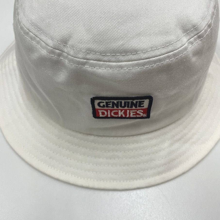 Dickies ホワイト バケットハット アウトドア キャンプ ゴルフ スポーツ 帽子 バイク レトロ ロゴワッペングレー生地コットン ディッキーズ_画像3