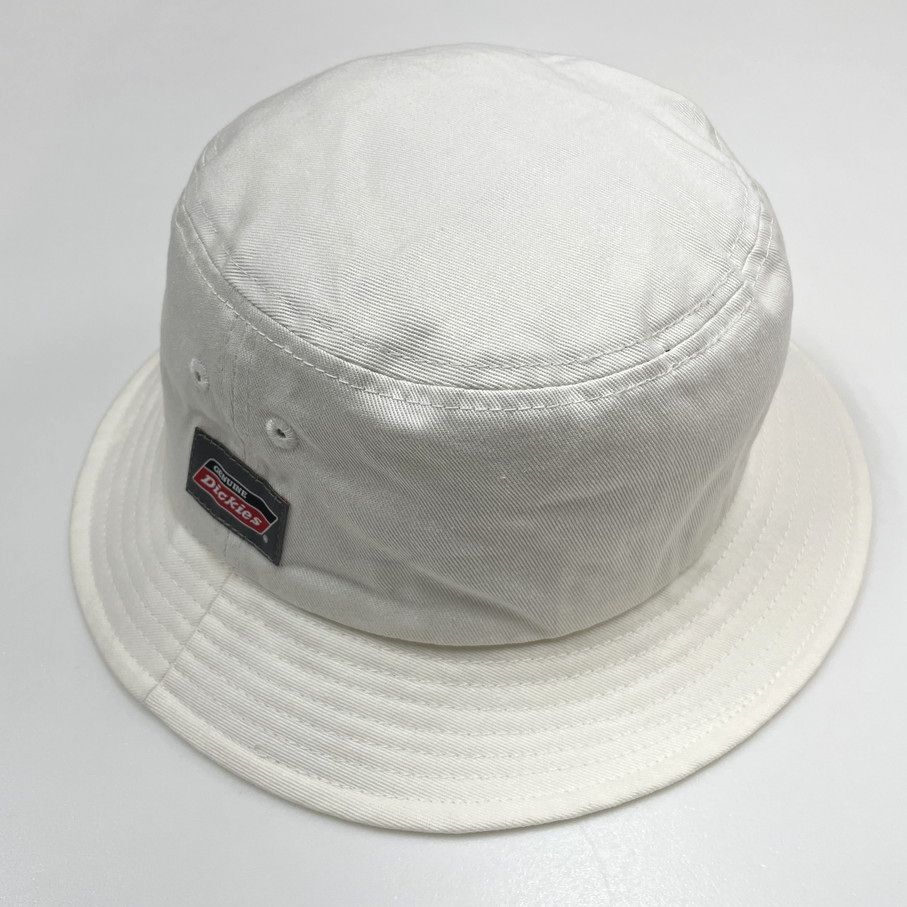 Dickies ホワイト バケットハット アウトドア キャンプ ゴルフ スポーツ 帽子 バイク レトロ ロゴワッペングレー生地コットン ディッキーズ_画像6