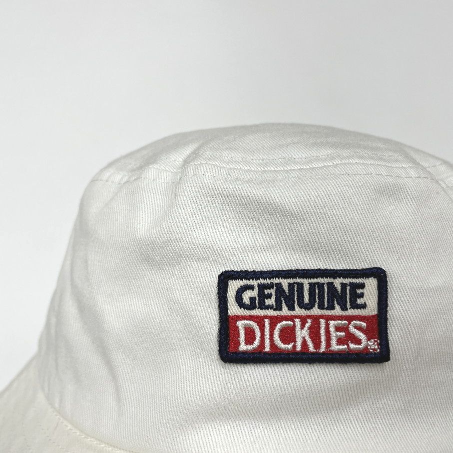 Dickies ホワイト バケットハット アウトドア キャンプ ゴルフ スポーツ 帽子 バイク レトロ ロゴワッペングレー生地コットン ディッキーズ_画像4