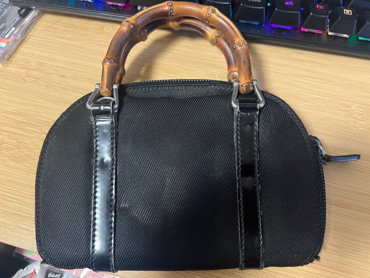 GUCCI オールド グッチ バンブー ナイロン 2Way ミニショルダー　ミニウォレット