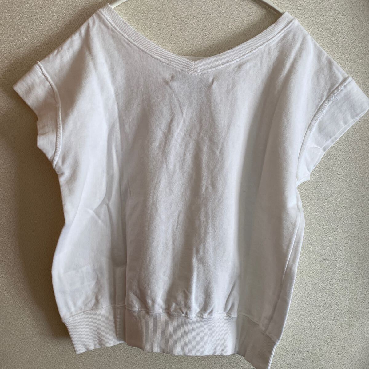  новый товар каркас tops cut and sewn тянуть over тренировочный короткий рукав футболка Logo белый женский 