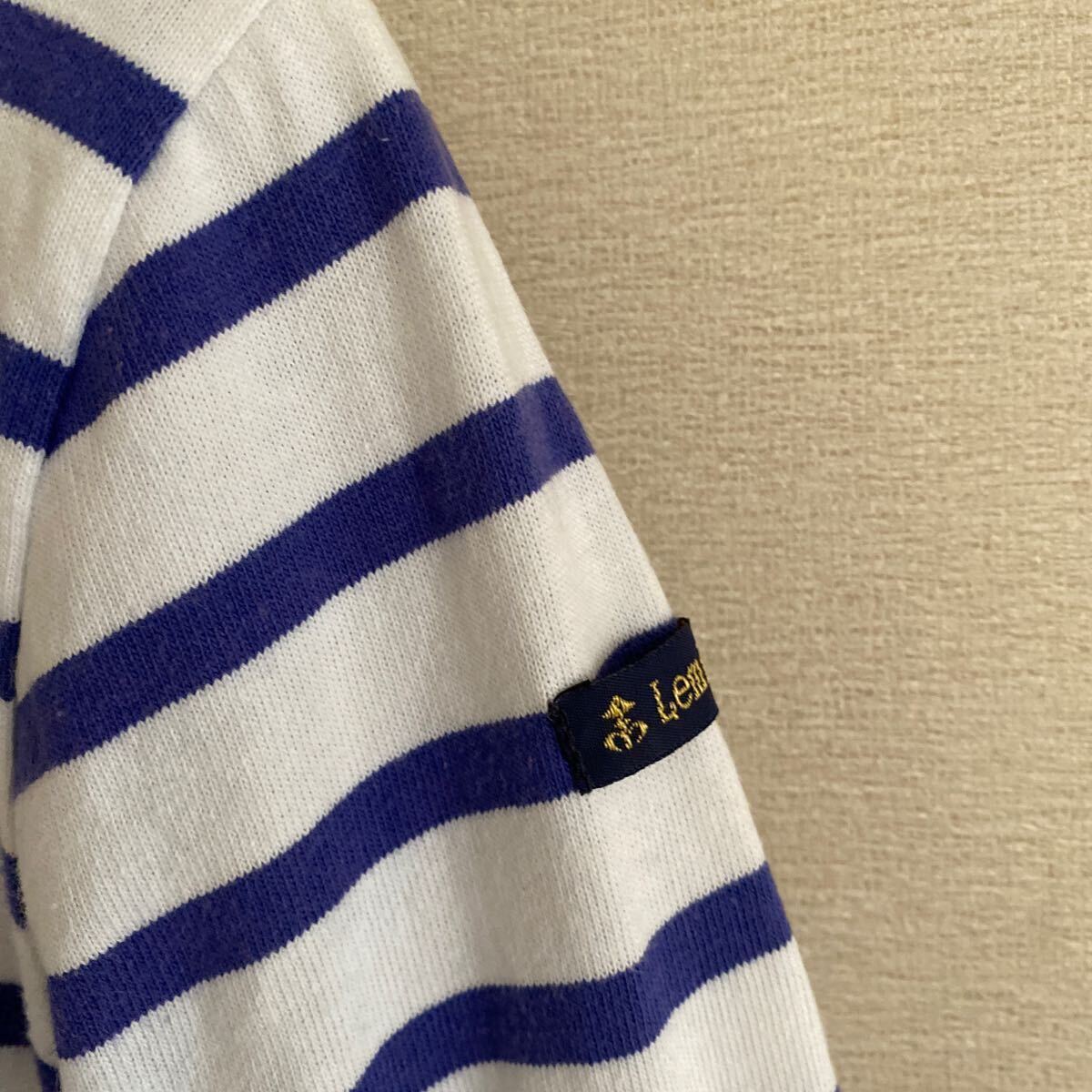 ルミノア　レディース　トップス　カットソー　プルオーバー　ロンT ボーダーTシャツ　ホワイト　ブルー　七分袖