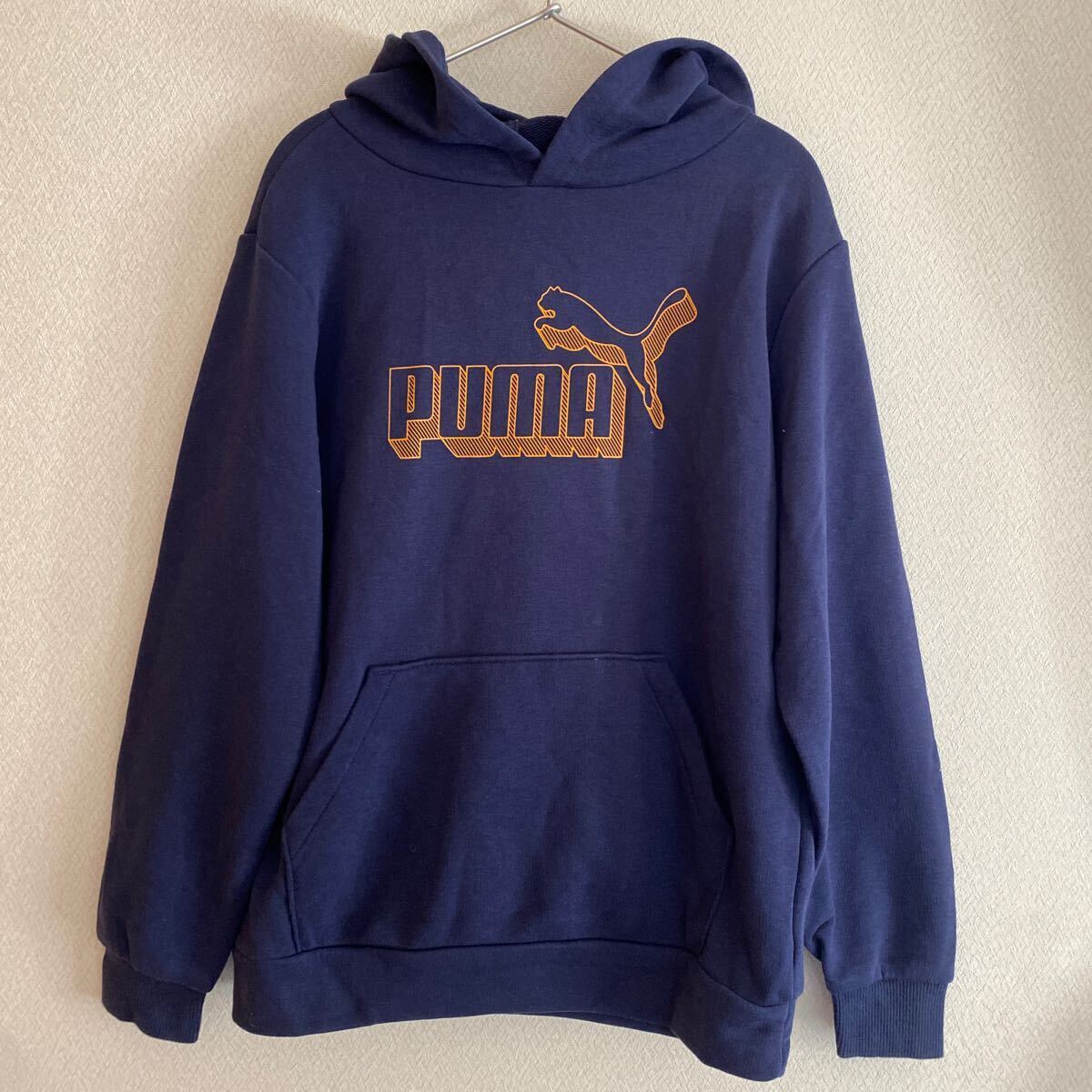 プーマ　PUMA トップス　スウェット　パーカー　ジュニア　キッズ　140 子供服　男の子　ネイビー　ロゴ　長袖　トレーナー