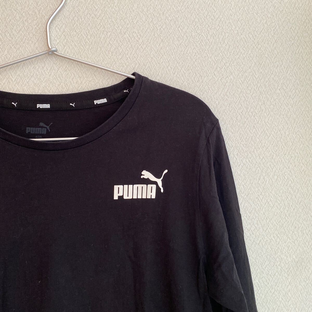 プーマ　PUMA 長袖Tシャツ ロンT トップス カットソー 黒 クルーネック ブラック　ロゴ　160 ジュニア　キッズ