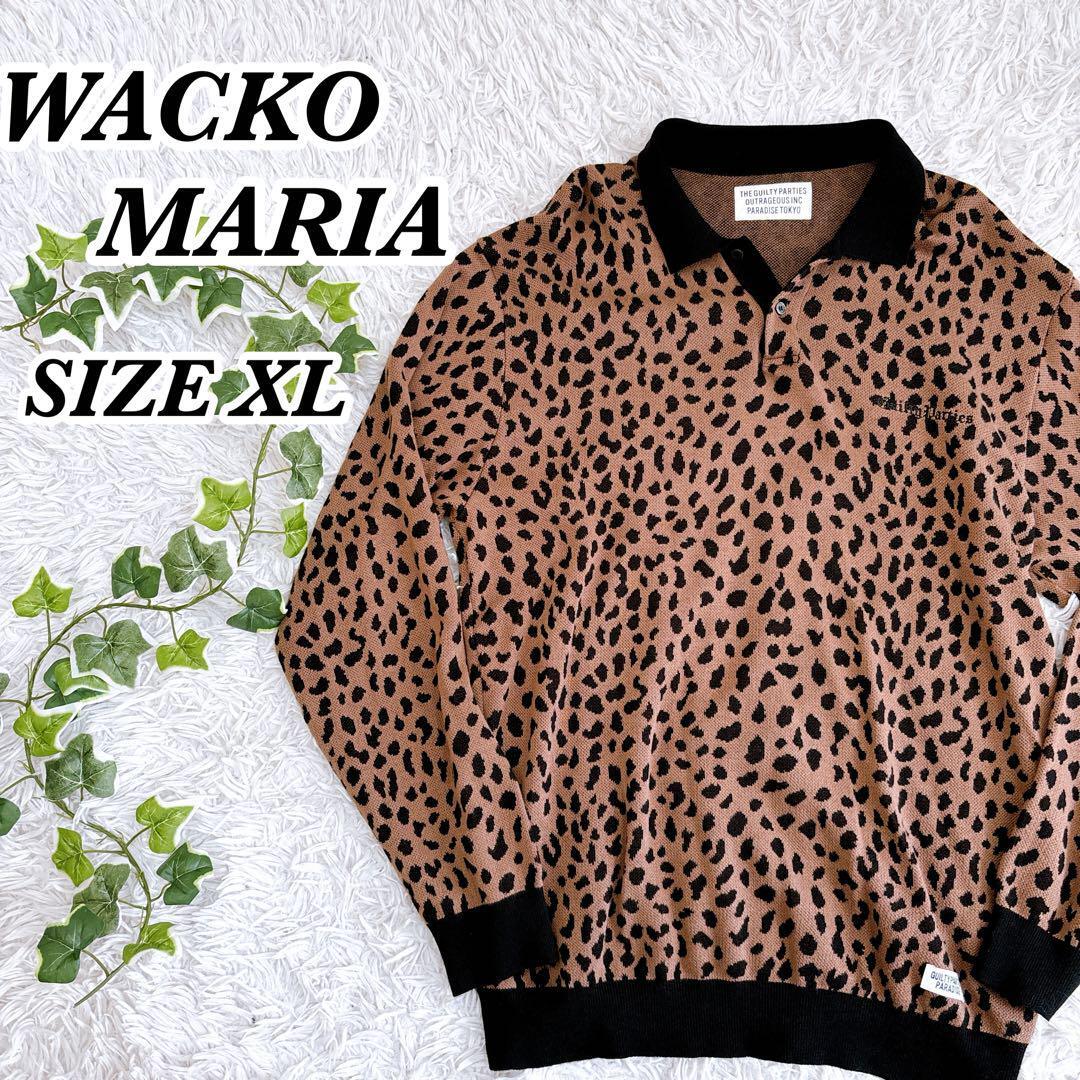 希少 WACKO MARIA ワコマリア LEOPARD KNIT POLO SHIRT レオパード ヒョウ柄 ニット ポロシャツ 長袖 シルク混 大きいサイズ XL 希少 WACKO MARIA ワコマリア LEOPARD KNIT POLO SHIRT レオパード ヒョウ柄 ニット ポロシャツ 長袖 シルク混 大きいサイズ XL