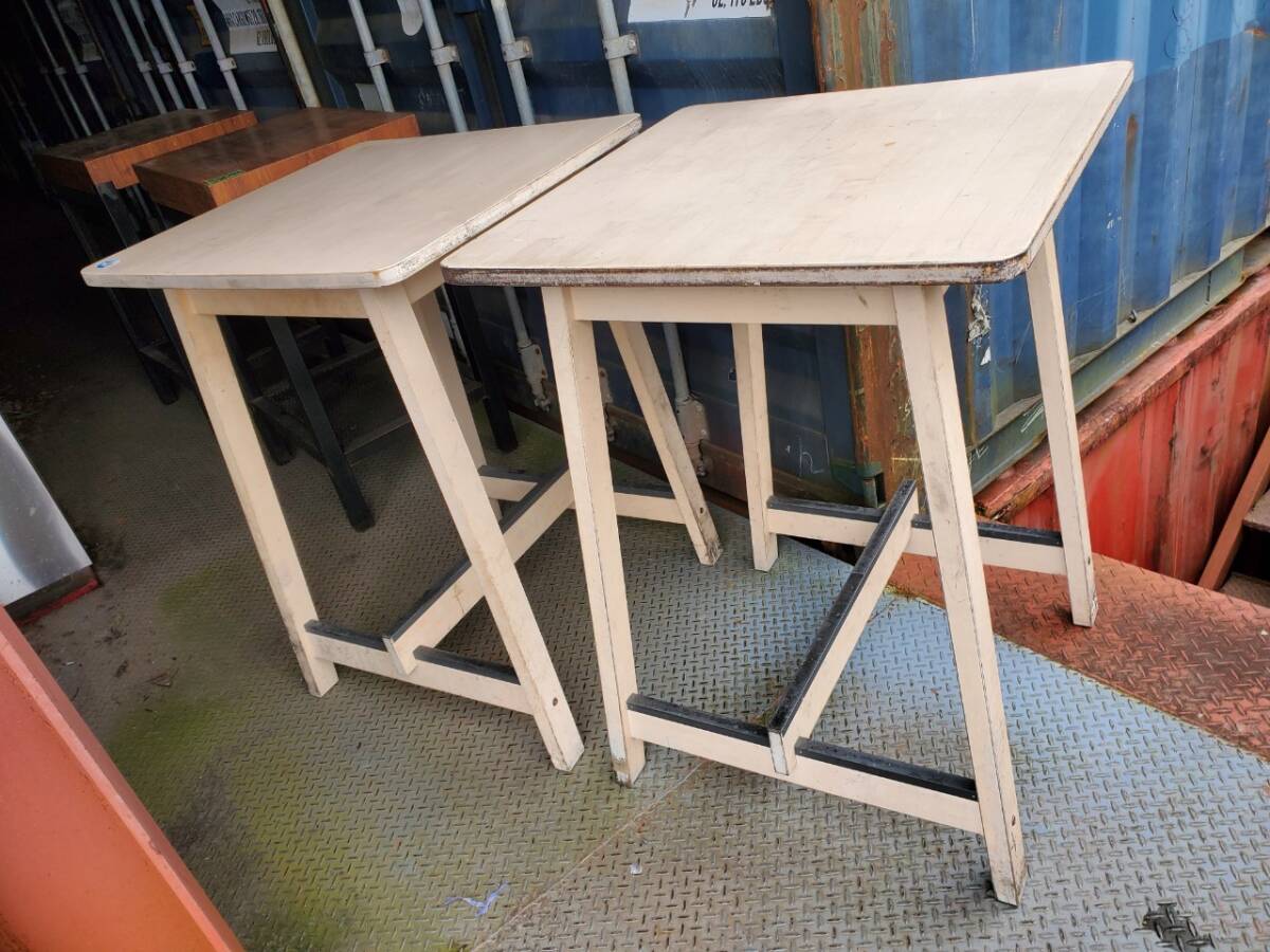 M2893-5【引き取り歓迎】カウンターテーブル W740×D740×H1020㎜ 白 2卓セット カフェ bar IKEA/業務用/店舗/飲食店/厨房