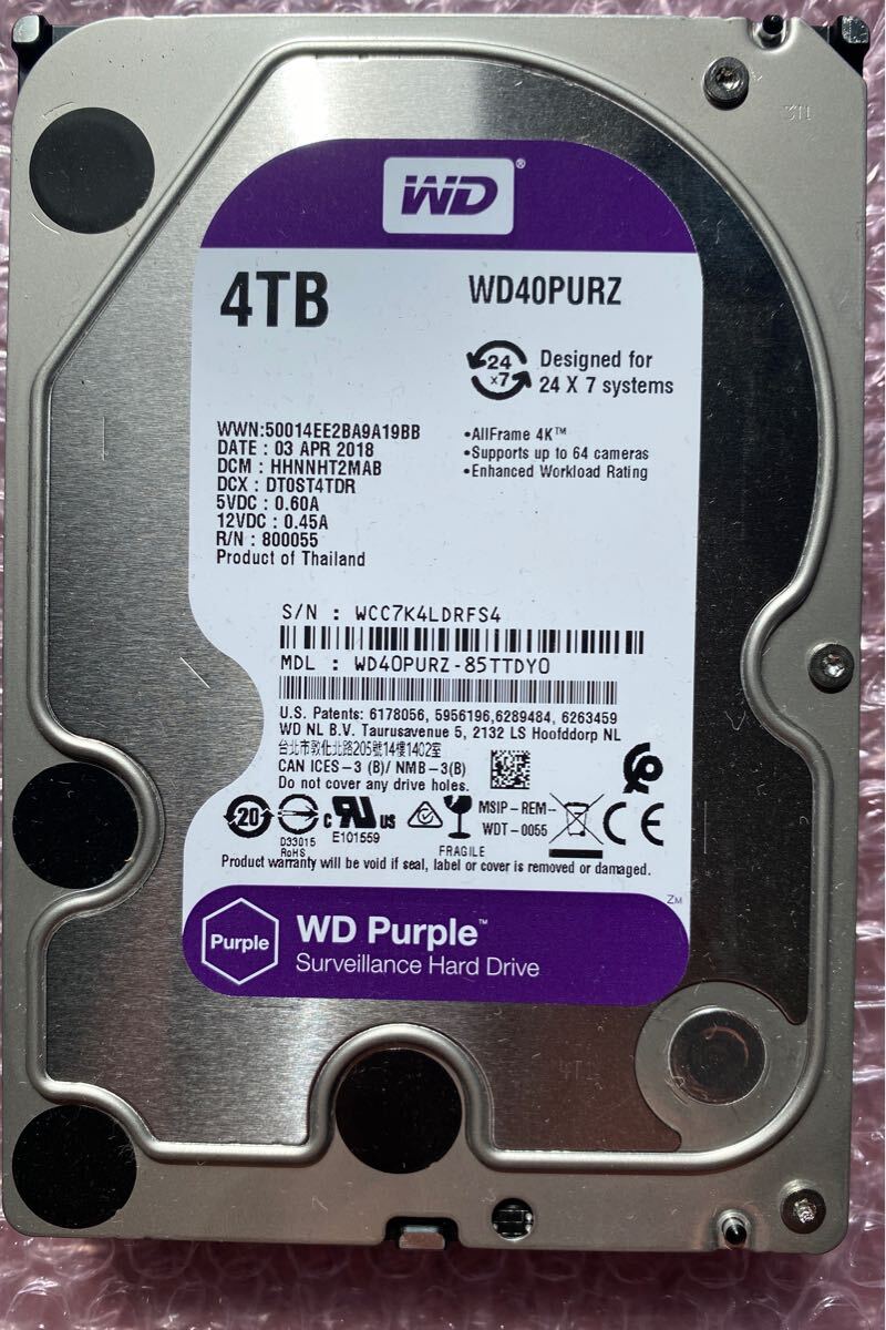 Yahoo!オークション - Western Digital HDD SATA 4TB purple WD40PURZ...
